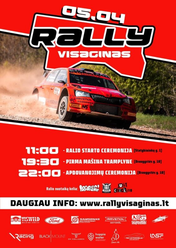 JAU GEGUŽĖS 4 dieną susitinkame Rally Visaginas!