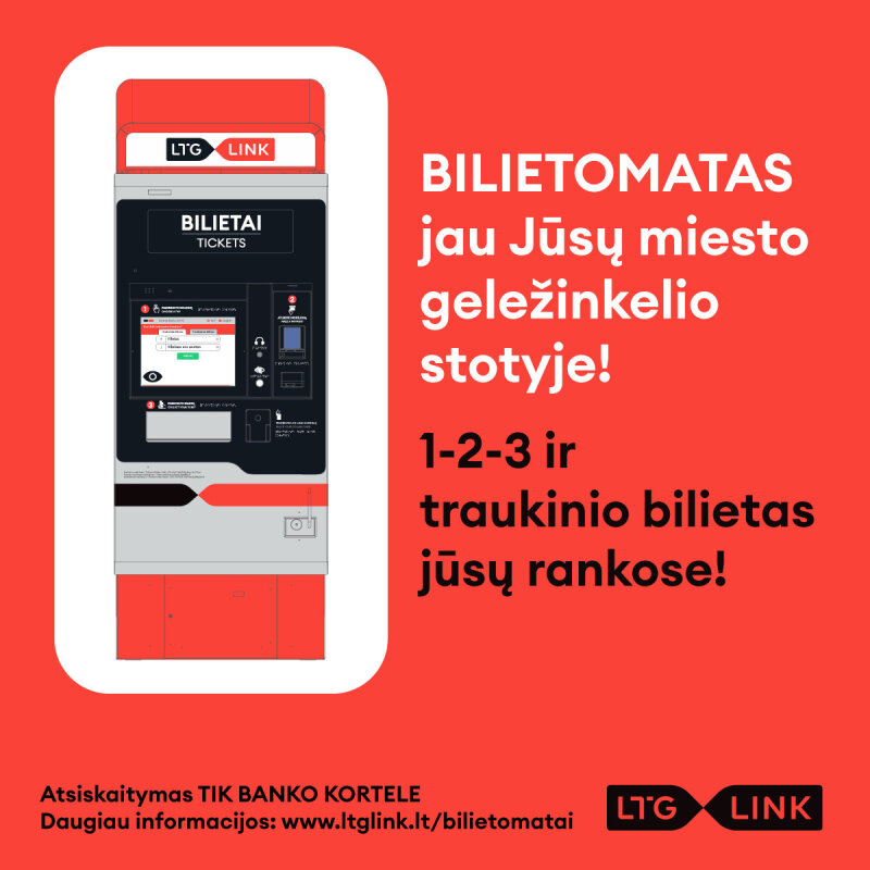 Visagino geležinkelio stotyje pradėjo veikti „LTG Link" BILIETOMATAI! 