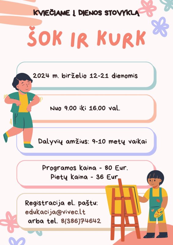 Visagino Edukacijų centras kviečia registruoti vaikus į dienos stovyklas