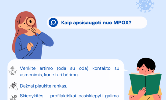 Dėl beždžionių raupų I linijos viruso rizikos  