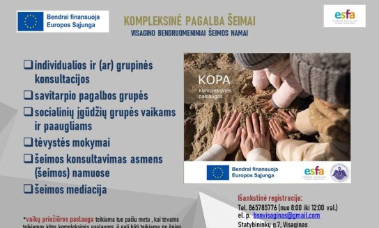 Nemokamos kompleksinės paslaugos Visagino gyventojams