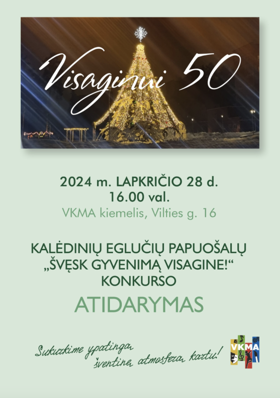 Kviečiame į Kalėdinių eglučių papuošalų „Švęsk gyvenimą Visagine!“ konkurso atidarymą