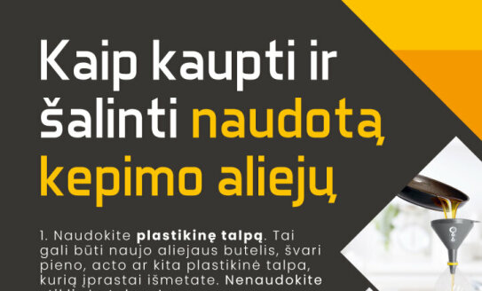 Visagine startuoja naudoto kepimo aliejaus surinkimas – mažinkime atliekų kiekį kartu!