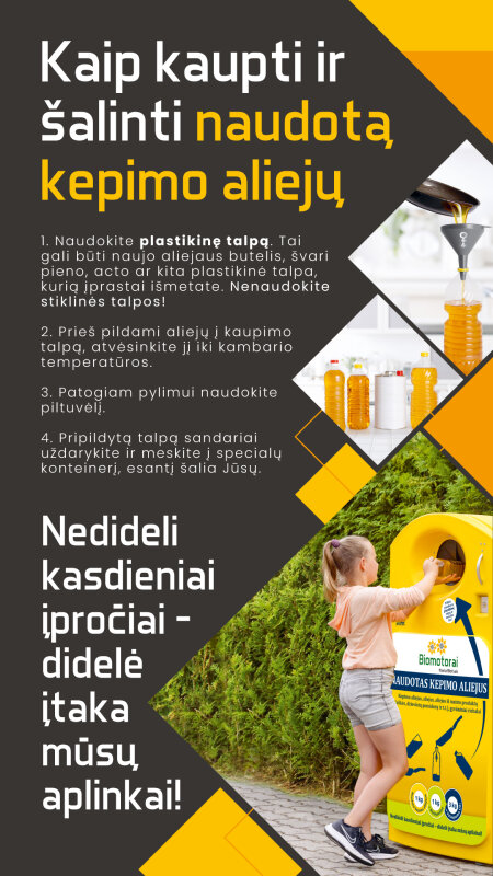 Visagine startuoja naudoto kepimo aliejaus surinkimas – mažinkime atliekų kiekį kartu!