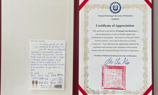 Tarptautiniai svečiai iš Taivano lankosi Visagino „Žiburio“ pagrindinėje mokykloje