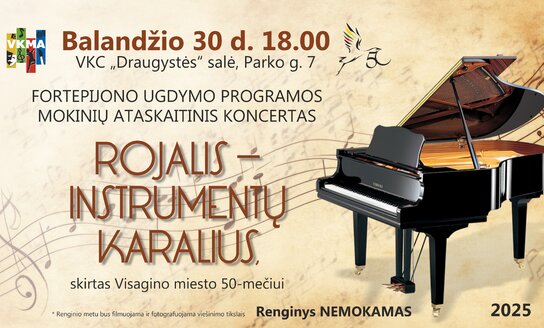 Kviečiame į fortepijono ugdymo programos mokinių ataskaitinį koncertą