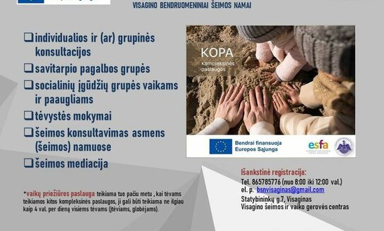 Visagino šeimos ir vaiko gerovės centras: Nemokamos kompleksinės paslaugos Visagino gyventojams