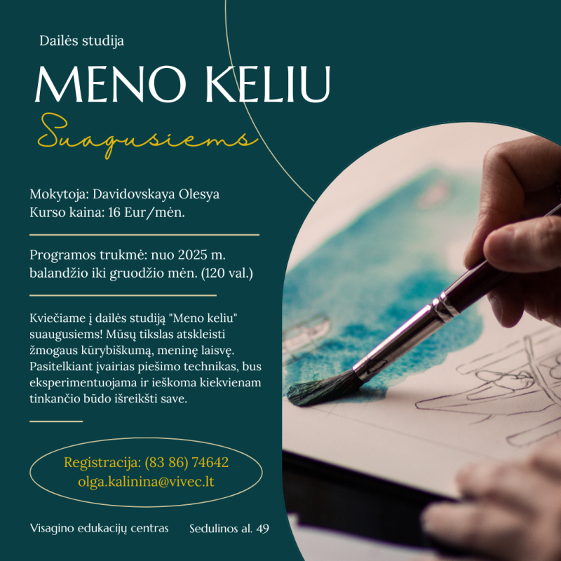Neformaliojo suaugusiųjų švietimo ir tęstinio mokymosi programa "Meno keliu"