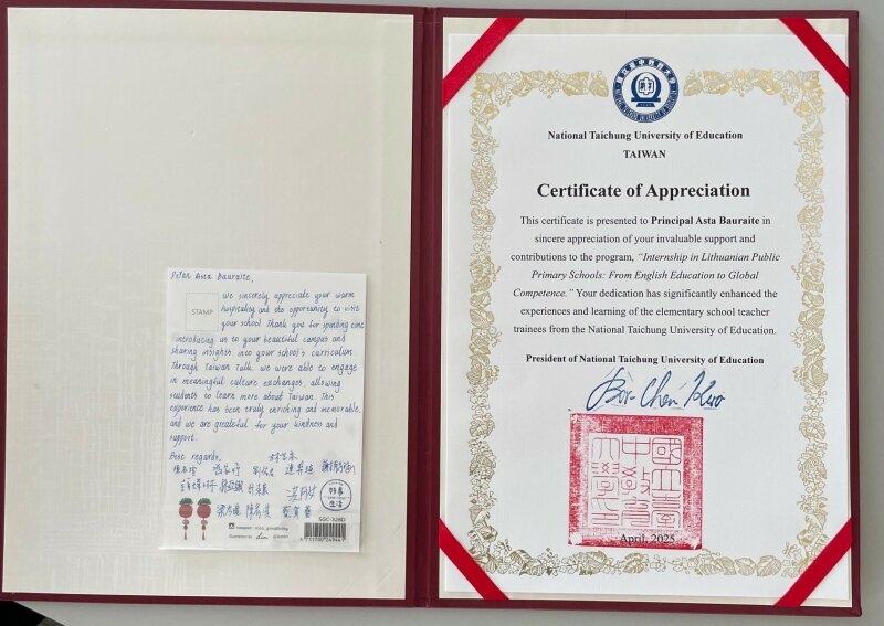 Tarptautiniai svečiai iš Taivano lankosi Visagino „Žiburio“ pagrindinėje mokykloje