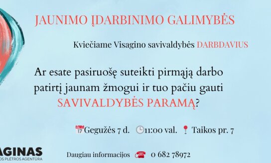 Seminaras Visagino darbdaviams | Jaunimo vasaros įdarbinimo galimybės 2025 m. Visagine