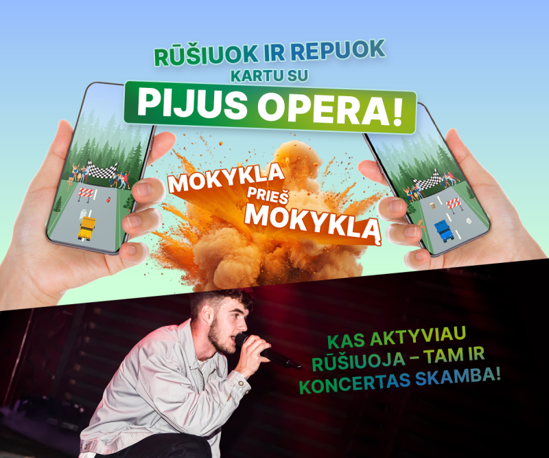 Interaktyvus žaidimas „Rūšiuok ir repuok kartu su „Pijus Opera“