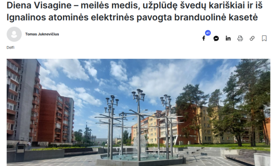 Diena Visagine – meilės medis, užplūdę švedų kariškiai ir iš Ignalinos atominės elektrinės...