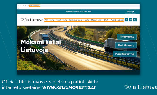 „Via Lietuva" įspėja dėl sukčių platinamų elektroninių vinječių: kaip neįkliūti ir nepermokėti