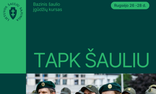 Bazinis šaulio įgūdžių kursas jau rugsėjo 26 - 28 dienomis!