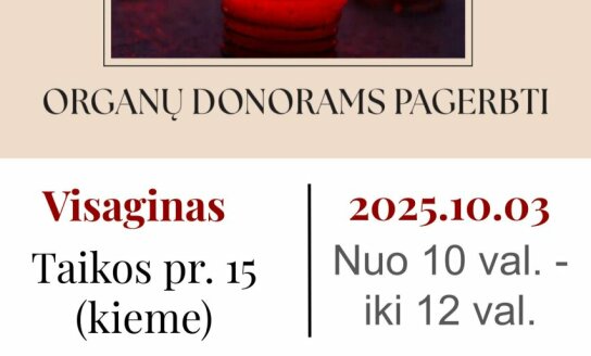 Spalio 3 d. kviečiame uždegti žvakutes organų donorams pagerbti