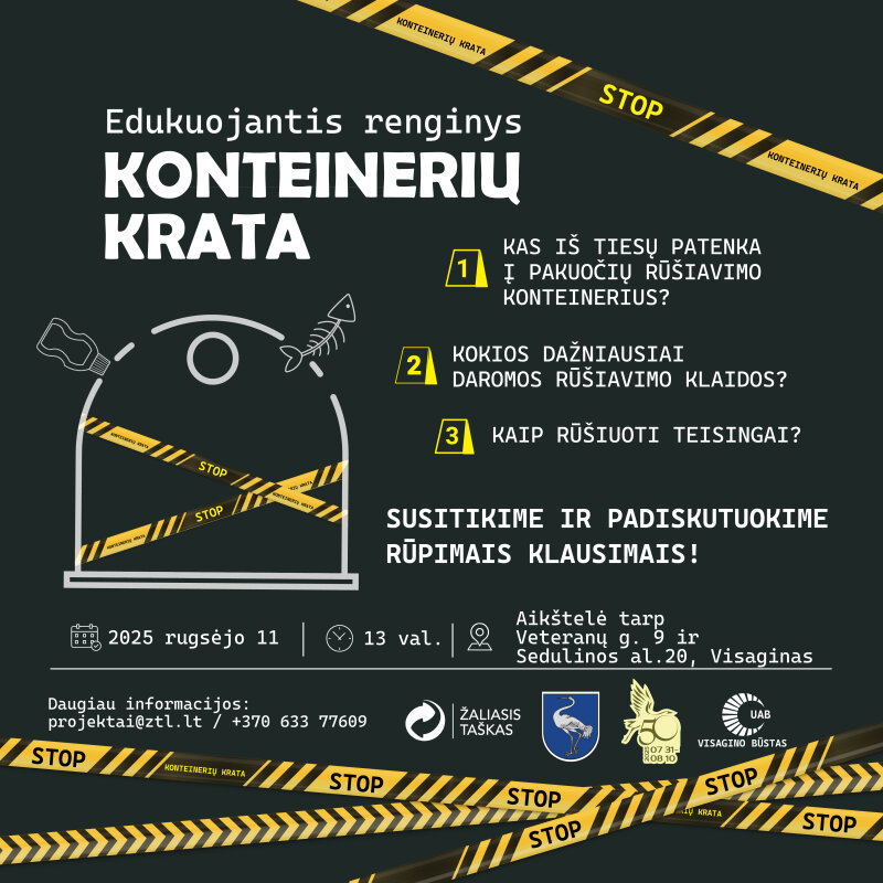 Rūšiavimo patikrinimų ciklas tęsiasi Visagine: ką slepia plastiko konteineriai atominiame mieste?