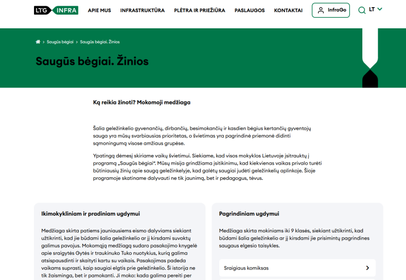 Saugūs bėgiai. Ką reikia žinoti? Mokomoji medžiaga