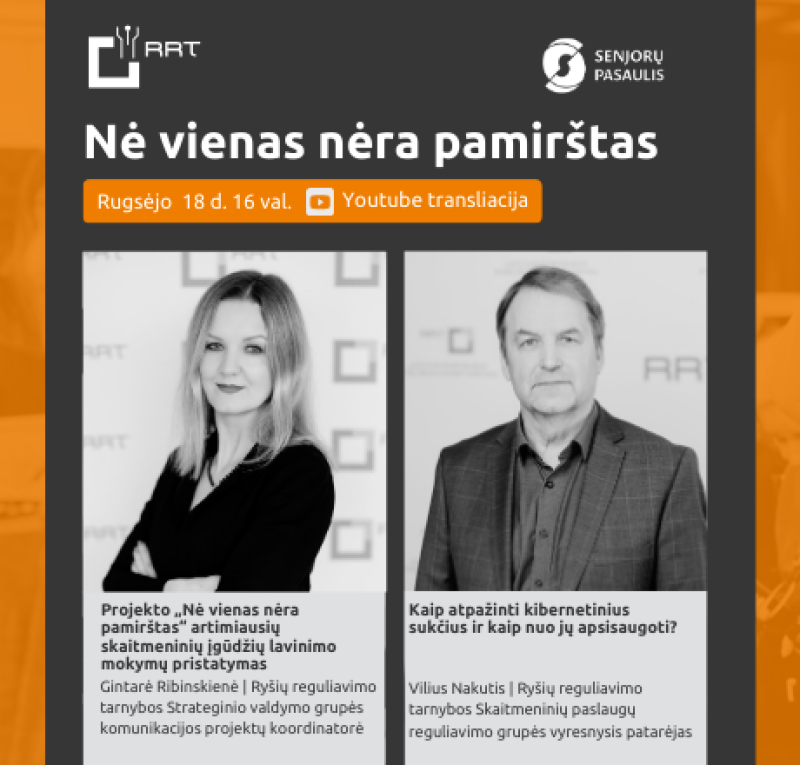 „Nė vienas nėra pamirštas“ kviečia visus į nuotolinę paskaitą „Kibernetinio sukčiavimo būdai“