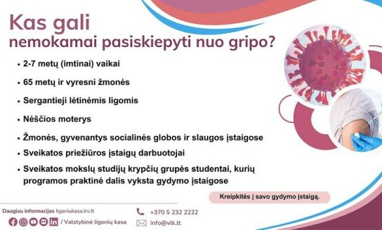 Kviečiame pasiskiepyti nuo gripo