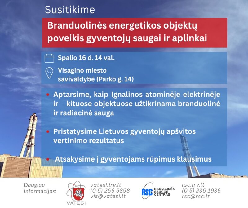 Valstybinė atominės energetikos saugos inspekcija kviečia į susitikimą tema „Branduolinės...