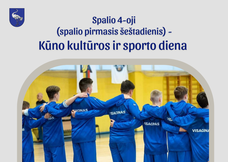 Spalio 4-oji – Kūno kultūros ir sporto diena (spalio pirmasis šeštadienis)