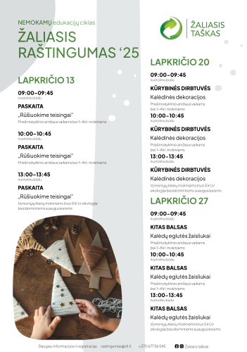 Paveikslelis, susijęs su „Žaliasis taškas“ kviečia prisijungti prie NEMOKAMŲ nuotolinių edukacijų ciklo