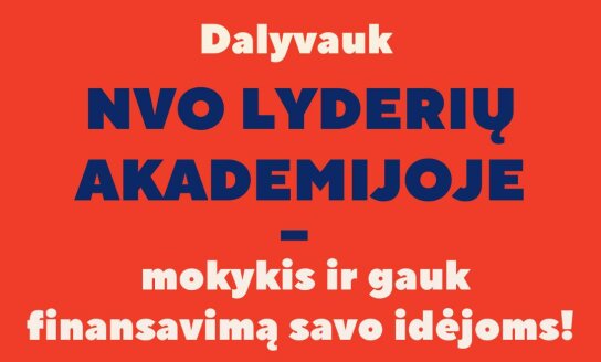 Dalyvauk NVO lyderių akademijoje, mokykis ir pretenduok į finansavimą