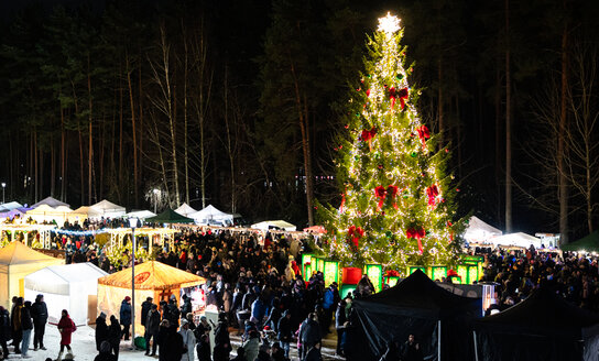Visaginas įžiebė jubiliejinę eglę!