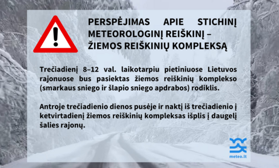 Sinoptikai įspėja – laukia stichinis meteorologinis reiškinys