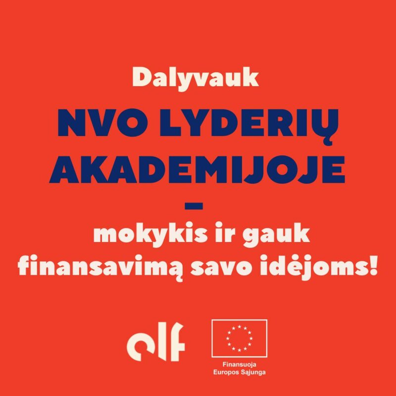 Dalyvauk NVO lyderių akademijoje, mokykis ir pretenduok į finansavimą