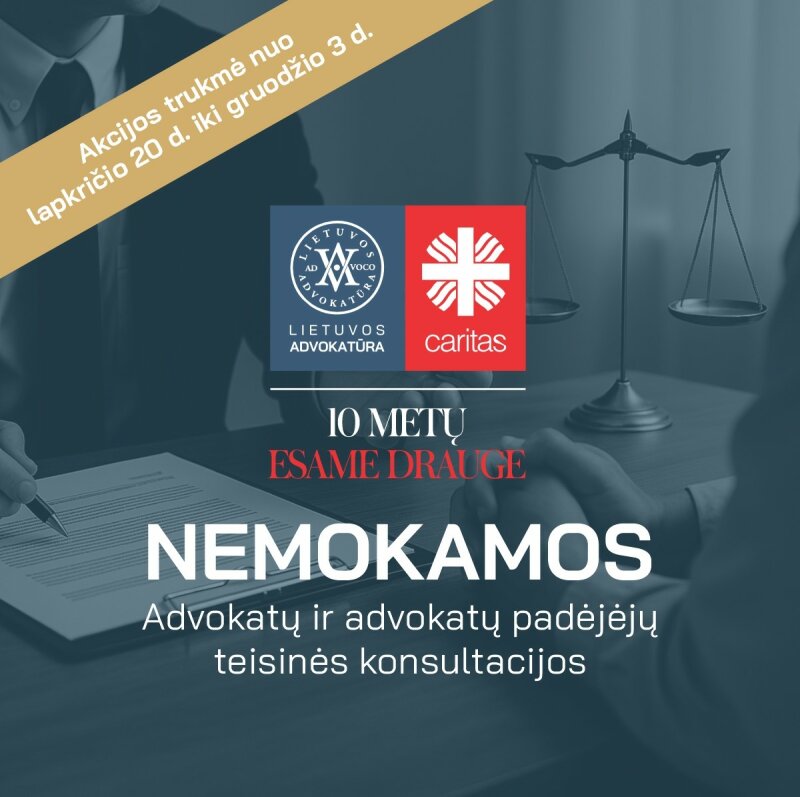 Caritas kviečia suskubti registruotis į nemokamas advokatų konsultacijas