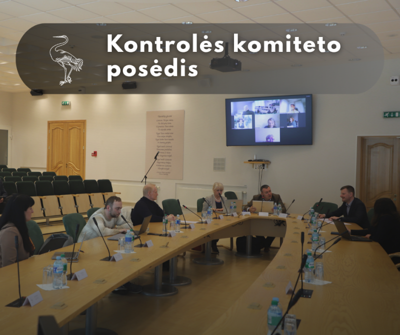 Lapkričio 12 d. 15.00 val. vyks Kontrolės komiteto posėdis 