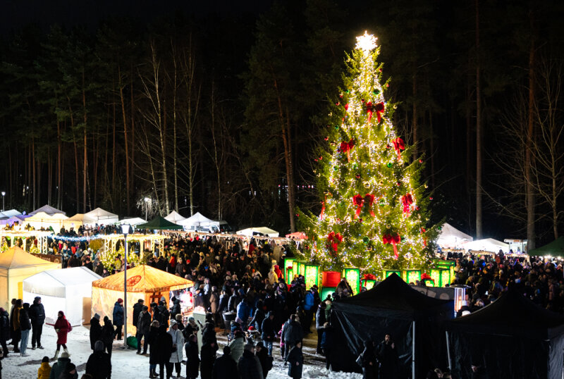 Visaginas įžiebė jubiliejinę eglę!