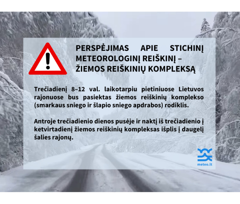 Sinoptikai įspėja – laukia stichinis meteorologinis reiškinys