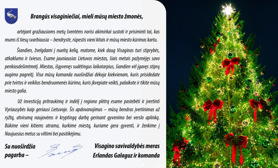 Visagino savivaldybės meras sveikina didžiųjų švenčių proga!