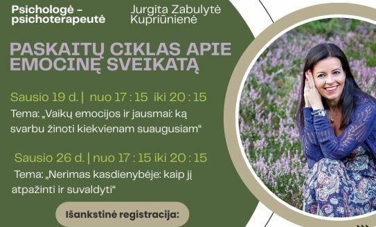 Nemokamų paskaitų ciklas apie emocinę sveikatą