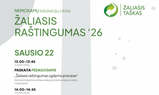 „Žaliasis taškas“ kviečia prisijungti prie nemokamų nuotolinių edukacijų ciklo