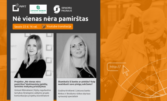 Projektas „Nė vienas nėra pamirštas“ sausio 22 d. kviečia į nuotolinę paskaitą!