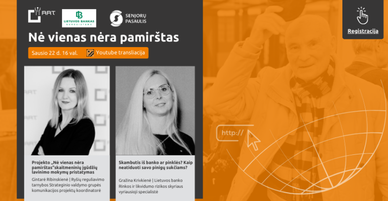 Projektas „Nė vienas nėra pamirštas“ sausio 22 d. kviečia į nuotolinę paskaitą!