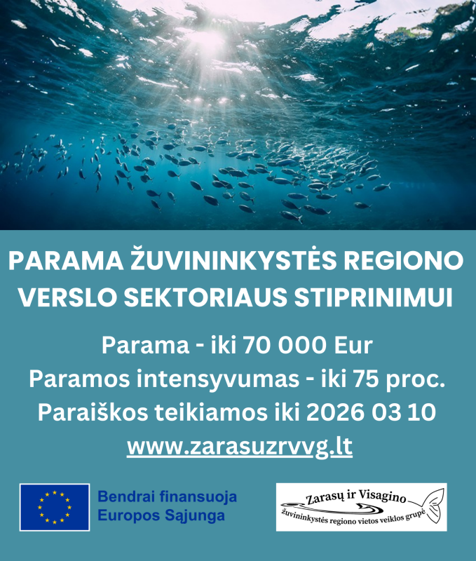 Kviečiame teikti vietos projekto įgyvendinimo planus žuvininkystės verslui