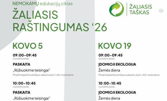 „Žaliasis taškas“ kviečia prisijungti prie nemokamų nuotolinių edukacijų ciklo