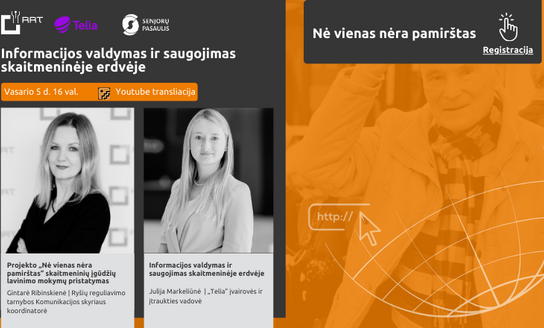 Projektas „Nė vienas nėra pamirštas“ kviečia į nuotolinę paskaitą