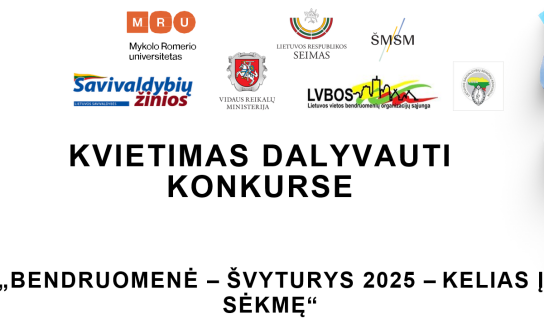Vietos bendruomenės kviečiamos dalyvauti respublikiniame konkurse „Bendruomenė – Švyturys 2025 –...