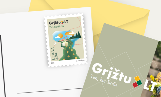 Išleidžiamas naujas pašto ženklas „Grįžtu LT – ten, kur širdis“