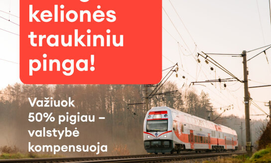 Nuo balandžio 1 iki gegužės 31 d. keleiviai galės įsigyti 50 % pigesnius traukinių bilietus...