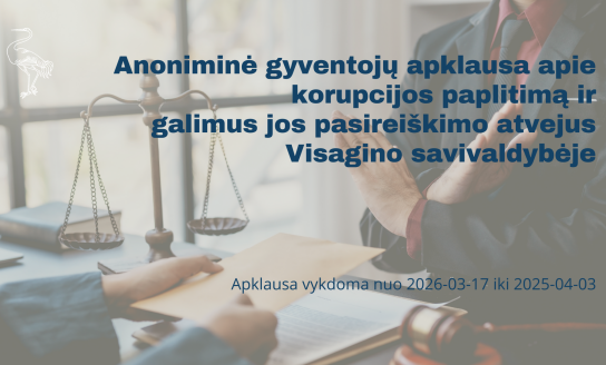 Apklausa: Gyventojų nuomonė apie korupcijos paplitimą ir galimus korupcijos pasireiškimo atvejus...