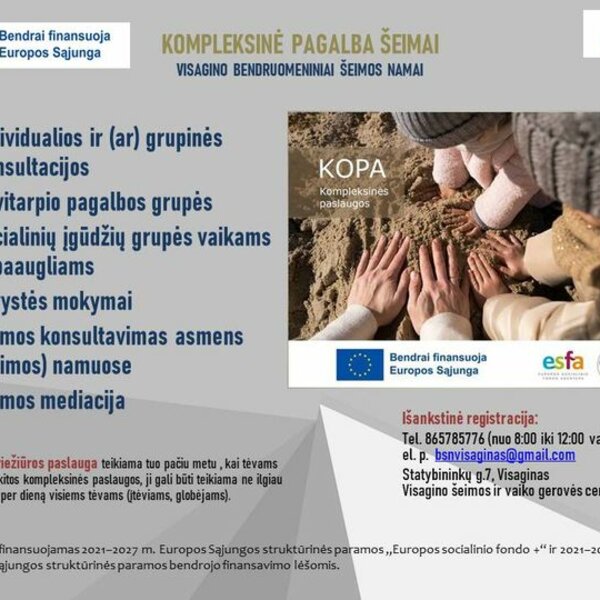 Nemokamos kompleksinės paslaugos Visagino gyventojams (kovo mėn. veiklų grafikas)