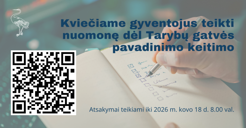 Kviečiame gyventojus teikti nuomonę dėl Tarybų gatvės pavadinimo keitimo