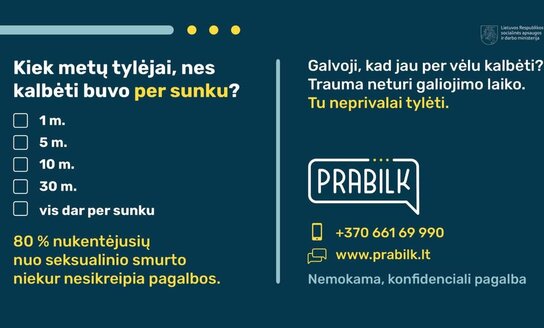 Balandis – seksualinio smurto prevencijos mėnuo