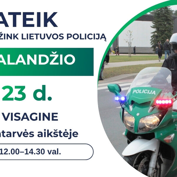 Balandžio 23 d. kviečiame į renginį „Ateik ir pažink Lietuvos policiją“
